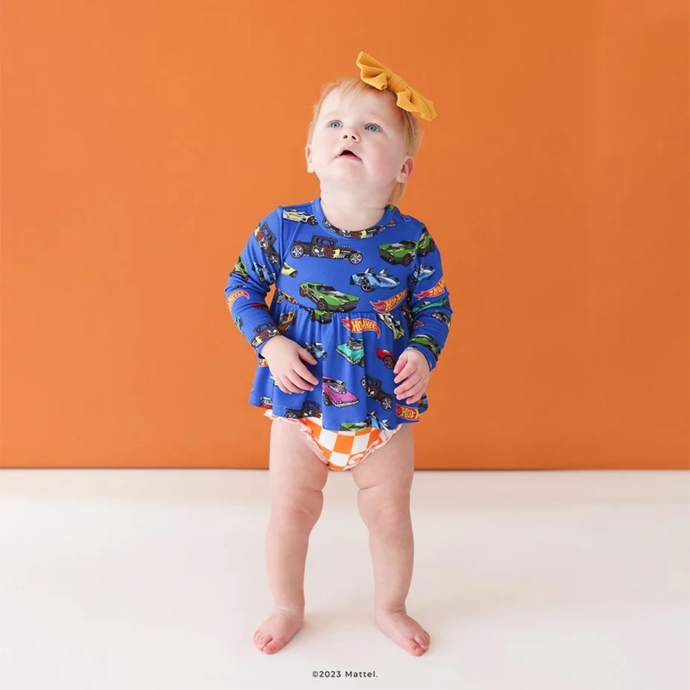 Hot Wheels Long Sleeve Basic Peplum and Bummie Set 18/24M